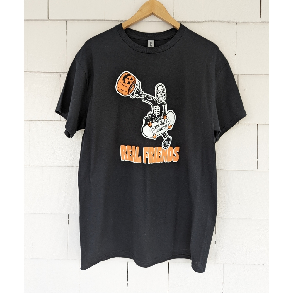 New! Real Friends Band Merch Halloween Graphic Tee Me… Gem